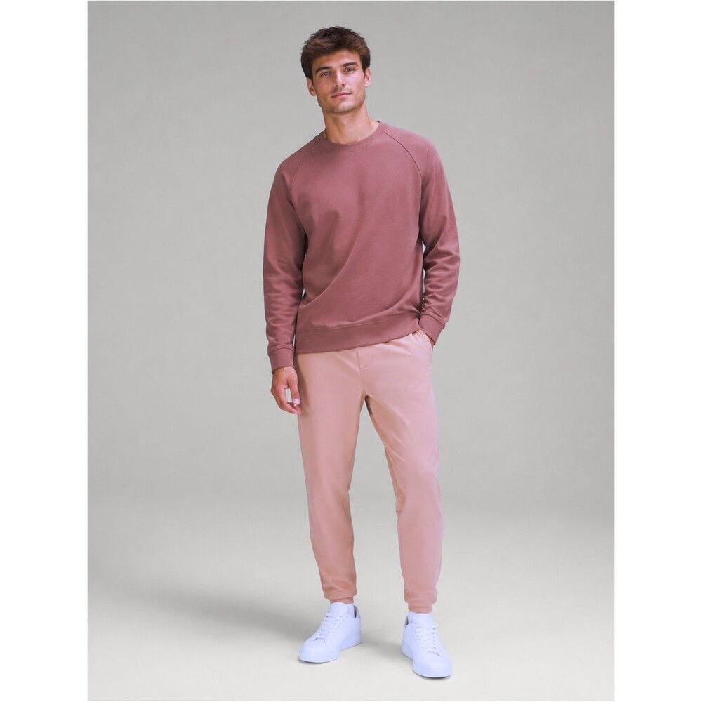 Lululemon Sweatshirt Mens Pullover City Sweat Crew Pockets Logo L Dusty Rose